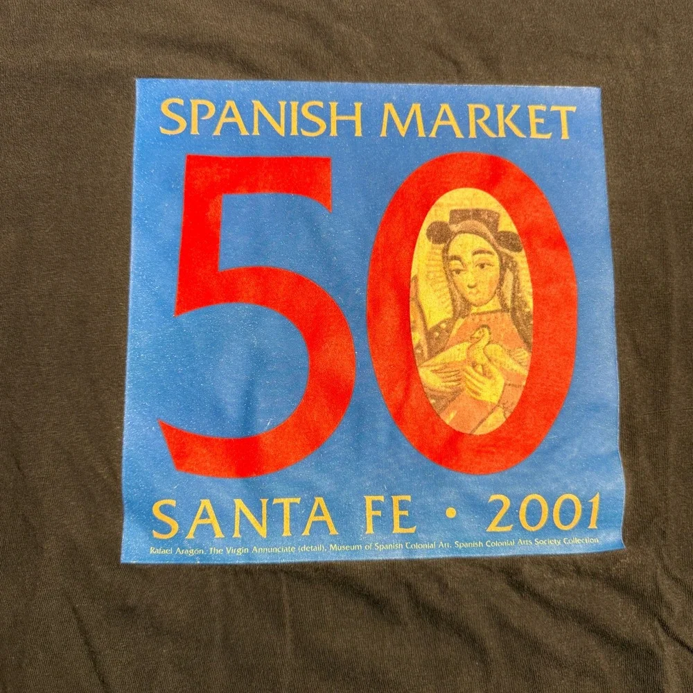 Vintage 2001 Santa Fe Spanish Market 50th Anniversary Hanes Beefy-T Shirt L